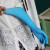 防油耐酸碱加长款耐高温耐磨16寸蓝色一次性丁腈皮橡胶手套10双装 孔雀蓝 M