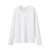 无印良品 MUJI 女式 弹力罗纹编织 圆领长袖T恤 BBC03A1S 白色 S