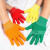 礼仪手套 小学生表演彩色礼仪小孩五指幼儿园白色儿童户外手套定 荧光绿 L