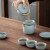 苏氏陶瓷（SUSHI CERAMICS）汝窑茶具套装可开片可养的汝瓷三才盖碗功夫茶杯加泡茶壶大套茶具礼盒装