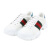 GUCCI 古驰 新款 男士牛皮红绿条织带薄绒运动鞋 白色 5.5