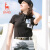 新款SVG高尔夫服装女印花翻领短袖T恤POLO衫透气修身女士运动上衣 黑色 S