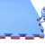 赫思迪格 JG-240 泡沫拼接地垫 武术训练垫舞蹈体操垫 4.0cm厚红蓝-T型纹 1米*1米