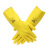 雷克兰ER18F天然橡胶防化手套耐腐蚀防滑耐酸碱厚有衬里Z字形细纹表面 黄色33cm 8码