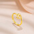 周六福（ZLF）母亲节礼物   黄金戒指女款5D硬金海豚爱心指环 送女友 定价 10号-0.88g