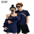 梵诗哲品牌小众设计感情侣装夏季韩版短袖T恤男女两件套法式一裙一衣ins 女背心短裙 s