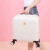 爱华仕小型行李箱轻便旅行箱儿童拉杆箱可坐骑高颜值小号密码飞机登机箱 乳白色 18英寸 18英寸