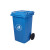 圣路欧C  垃圾桶蓝色户外分类垃圾桶物业小区环卫室外酒店商用塑料带轮带盖大容量100A-1规格 530*470*795mm