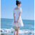鸢荏2024夏季新款短袖甜美设计感仙女小众气质小个子连衣裙收腰显廋裙 白色 XS 85以内