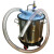 气动真空吸尘器吸油机工业吸铁屑清理换油集尘干湿两用IMPA590722 圆盘脚架吸尘器(不锈钢桶款)