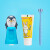 CLCEY儿童牙膏婴儿无氟1去牙菌斑黑牙2幼3可防蛀6岁12酵素 企鹅草莓牙膏蓝色牙刷组合