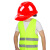 帮手仕 反光背心安全帽套装 工地施工安全防护服 均码 橙色反光衣+红帽