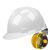 隆得防护 安全帽加厚玻璃钢施工abs透气工程监理安全头盔印字 白色（帽衬：旋钮）