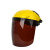 电焊面罩 防护面罩 头戴式焊帽 焊工面罩面屏 打磨防飞溅二保氩 黑顶黑色屏(颜色深)