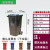 适用分类垃圾桶摇盖式大号室外咖啡色干湿垃圾桶塑料桶方形 100L加厚带轮上海分类(颜色备注