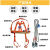 DYQT定制国标电工安全带爬电杆高空作业安全带腰带国标电工专用安全带 国标 全身 五点式 蓝色安全带灰绳