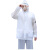 久臻YSF237 分体式透明雨衣套装 带帽檐反光雨衣雨裤 白色 M 