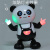 好沐音（haomuyin）跳舞熊猫婴儿玩具0-1-2岁宝宝会唱歌机器人4-6个月练习抬头早教 黑白/20首歌/可关闭灯/充电版