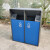 迪恩斯（DEANS）户外两分类垃圾桶室外环卫果皮箱市政物业小区街道公园垃圾箱大号商用 蓝灰色镀锌板