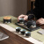 苏氏陶瓷（SUSHI CERAMICS）手绘彩画茶具提梁茶壶配精美干泡茶盘小茶叶罐7件功夫茶具套装
