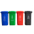 鸣固 大垃圾桶带盖户外大号环卫带轮公共场合垃圾箱餐饮大容量全国标准分类 100L带轮 蓝色 可回收ZJ3261