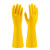 南洋牛筋乳胶手套工业耐酸碱橡胶天骄胶皮手套清洁打扫黄色加厚耐磨男女通用 南洋加厚 10双 S码 小号