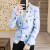 玛萨洛男士西服春秋季外套新款韩版潮流帅气修身小西装男装休闲单西上衣 蓝色 165/M
