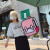 abay韩版二次元可爱小清新小学生初中生高中学生背包书包韩版二次元3d日式漫画双肩背包 粉色