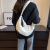 慕昂小众设计包包女大容量2024新款夏季帆布单肩斜挎包质感通勤饺子包 米白色