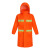 齐力安 长款风衣式雨衣 环卫工人园林绿化防水反光雨衣 荧光橙 L