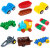 汽车积木大颗粒儿童拼装玩具兼容乐高轮胎配件火车车底车轮小定制 蓝色大车底 3只装