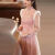 XWFRJ秀禾服新娘2024新款小个子加棉中式伴娘服显瘦中国风婚礼姐妹团秀 外套+裙子 S