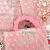 京仕蓝 粉色爱心气泡袋气泡膜气泡信封小卡卡套礼品包装袋防震防 裸粉色100个10*10cm