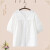 MZPLOI初中生夏装女套装2023新款大童衬衫七分裤两件套短袖洋气高 白色上衣 上衣均码