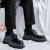 KGV马丁皮鞋男款英伦风正装商务休闲男士结婚新郎鞋子黑色增高低帮靴 黑色 41 标准皮鞋码