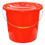 央扬 塑料收纳洗车桶水桶加厚带盖红色小号