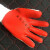 恒百思劳保手套耐磨耐用防滑防割工作男工地浸胶胶皮手套 浸胶皱纹黄纱红(12双)