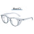 择初眼镜光感变色防风太阳镜时尚眼镜圆框墨镜 透明粉变色