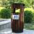 【链工】分类垃圾桶单通不锈钢垃圾箱镀锌板果皮箱环保环卫木条单通圆柱桶（送货上门）