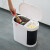 标燕 【典雅白】干湿分离垃圾桶 按压式带盖茶渣桶 带盖厨余垃圾收纳桶
