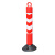 橡胶弹力柱不倒翁警示柱橡塑底座 道路反光塑料隔离柱路桩防撞柱 80cm高红白箭头-橡胶底座