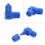 适用蓝色快拧塑料接头防腐蚀气管塑钢接头快速拧气动螺纹直通弯头三通 PC6-03