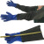 谋福 PVC手套加厚加长耐油工业耐酸碱浸塑手套胶皮橡胶 防滑抓鱼 加绒手套 