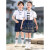 狄保特六一儿童演出服新中式汉服幼儿园毕业照2024夏季新款 白色衬衣马面裙女童送袜子 100cm