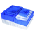 荣存汇 仓库加厚塑料物流盒长方形周转箱物料盒工具盒螺丝配件分类收纳盒物料周转箱 蓝色 无盖子 1个 蓝色加厚W3[52x35.5x28.5]CM