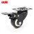 冰禹 BYA-44 黑色轻音耐磨脚轮 工业金钻轮PVC双轴承滑轮家具平板轮子 1.5寸刹车轮 