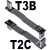 定制USB3.1扁平数据软排延长线 C公type-c弯角90度ADT gen2x1 10g T1C-T1B 13P 无电阻 3cm