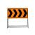 加厚施工警示牌折叠反光安全标识交通标志牌告示牌前方道路 黄黑向左100*50