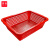 谋福（CNMF）加厚塑料方筛长方形沥水收纳篮  拣货配货筐18#方筛490*390*165（5个装）红色