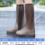 防雨鞋套 高位防水防滑加厚耐磨底雨鞋女款男士鞋套子下雨天中高 A5中筒茶色 M36-37码